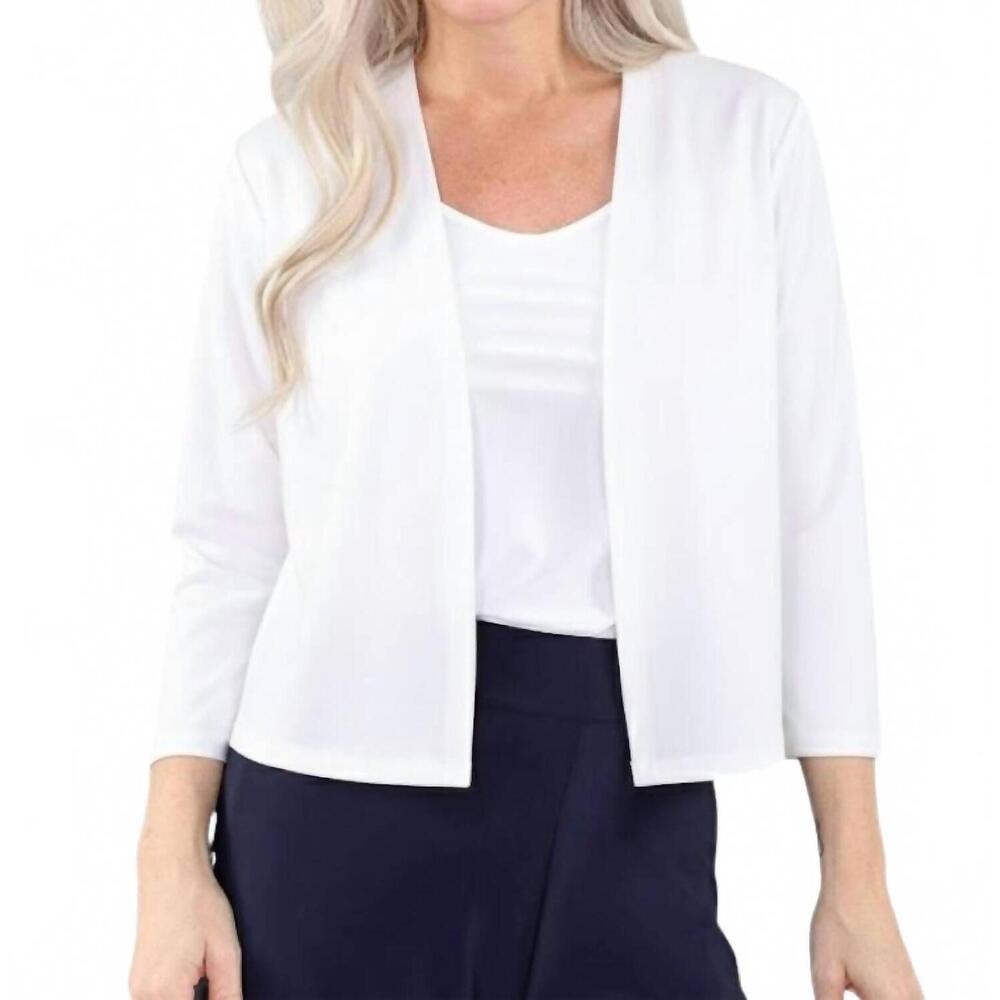 NEW MICHAEL TYLER open front bolero in white